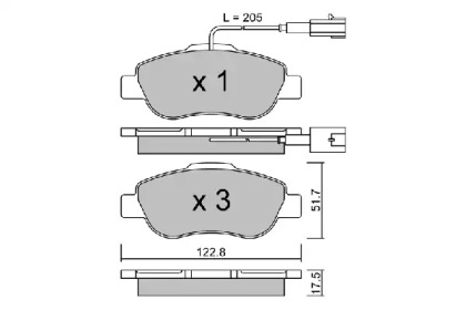 Комплект тормозных колодок (AISIN: BPFI-1015)